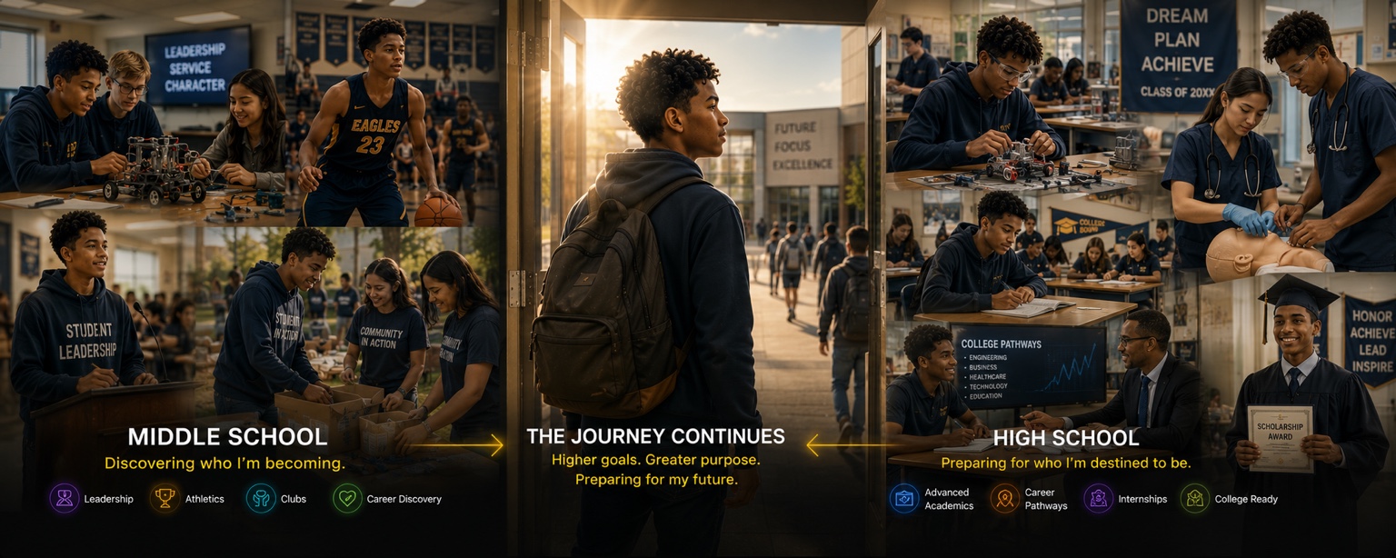 Middle school to high school — Higher goals, greater purpose, preparing for my future