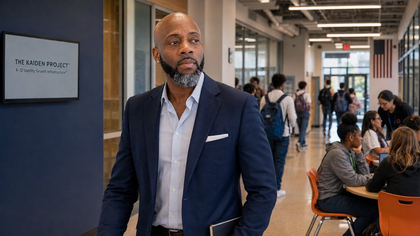 Raymond Anderson, Founder and Head of The Kaiden Project, in a K–12 school environment