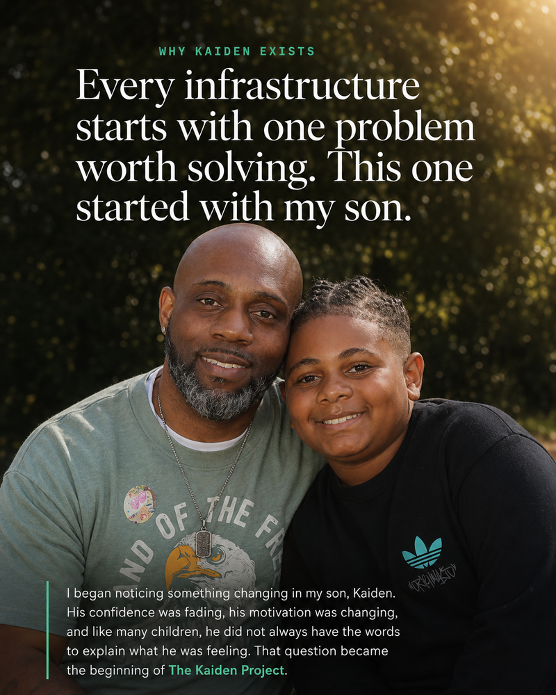 Raymond C. Anderson Jr. and his son Kaiden — Why Kaiden Exists